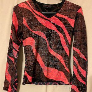 Custo Barcelona Vintage Red and Black 90's Long Sleeve Tee